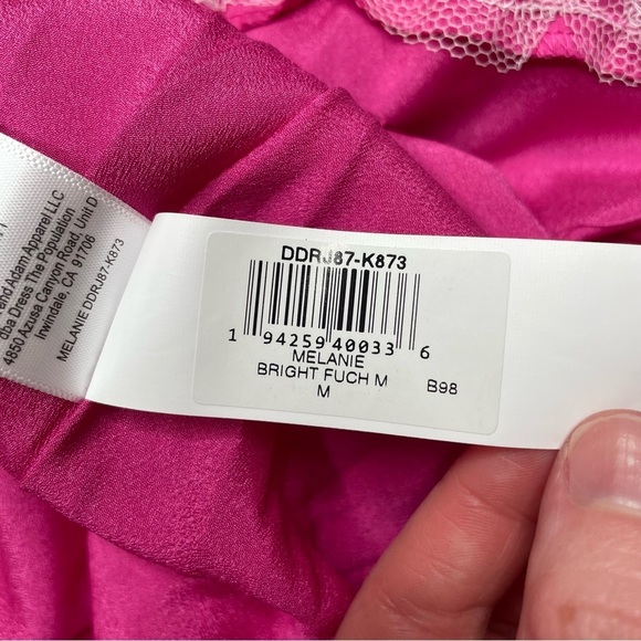 Dress The Population Melanie Floral Mini Dress in Bright Fuchsia Pink Medium NWT - Picture 10 of 13